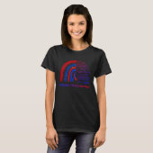 特発性肺線維症の啓発 Blue & Red を着用します Tシャツ (正面フル)