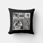 特色にされたイメージのInstagramの家族写真のコラージュ クッション (正面)