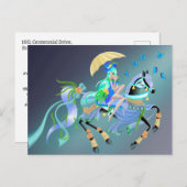 特製の魔法の馬に乗る ポストカード (正面/裏面)