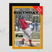 特製マガジン風スポーツバースデーパーティ招待状 招待状 (正面/裏面)