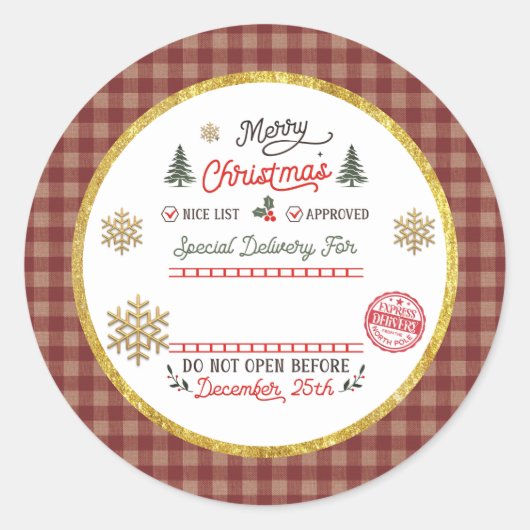 特製北極サンタ特別配送 ラウンドシール (正面)