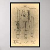 特許プリントヴィンテージレトロトロンボーン ポスター (正面)