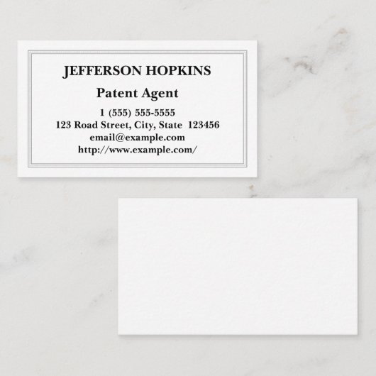 特許伝統的代理業者名刺 名刺 (正面/裏面)