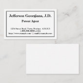 特許伝統的代理業者名刺 名刺 (正面/裏面)