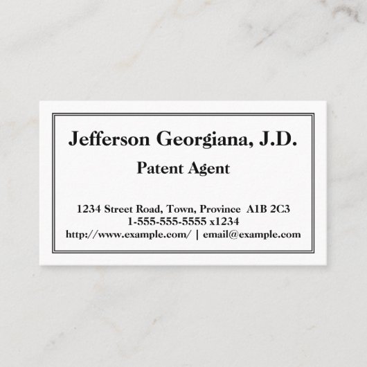 特許伝統的代理業者名刺 名刺 (正面)