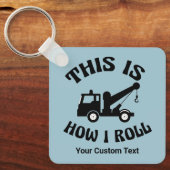 牽引おもしろいトラックの運転私の転がカスタム キーホルダー (正面)