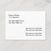 牽引およびレッカー車 名刺 (裏面)