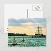 牽引の下の帆船北京 ポストカード (正面/裏面)