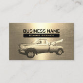牽引サービスモダン金ゴールド牽引トラックプロフェッショナル 名刺 (正面)