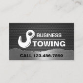 牽引サービス牽引フックのロゴプロフェッショナルメタル 名刺 (正面)