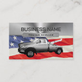 牽引サービス金属牽引トラック愛国心 名刺 (正面)