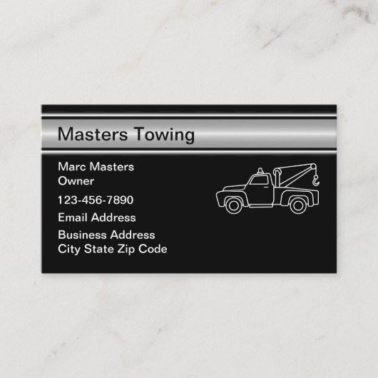 牽引サー車のビスシンプル名刺 名刺 (正面)