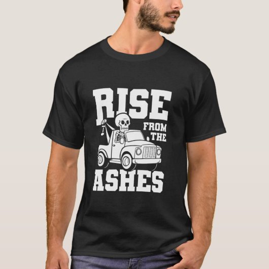 牽引スケルトン演算子の細い黄色の線トウTruc Tシャツ (正面)