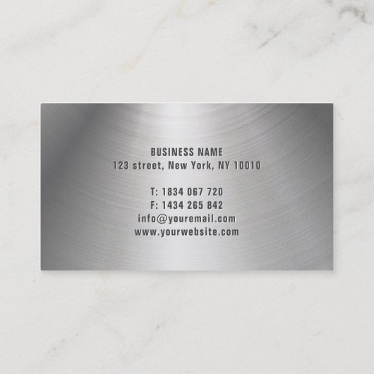 牽引ステンレス鋼名刺 名刺 (裏面)