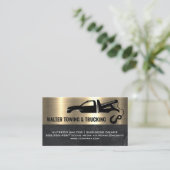 牽引トラックとフック | 金属金ゴールド大理石 名刺 (スタンド正面)