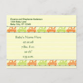 牽引トラックの男の赤ちゃん発表 案内ポストカード (裏面)