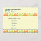 牽引トラックの男の赤ちゃん発表 案内ポストカード (裏面)