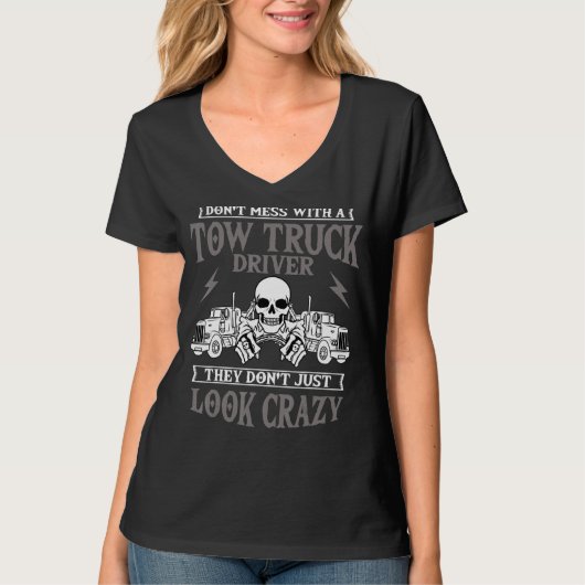 牽引トラックスカルドライバー難破車回収車Op Tシャツ (正面)