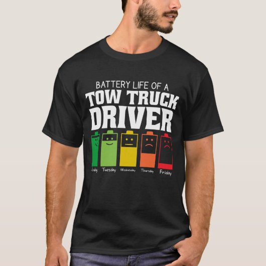 牽引トラックドライバーのバッテリー寿命 Tシャツ (正面)