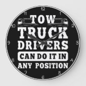 牽引トラックドライバー:可能な任意の位置 ラージ壁時計 (正面)