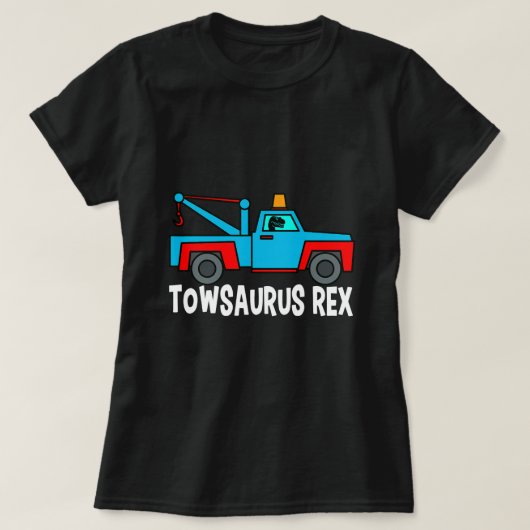 牽引トラックドライバーTRex恐竜の回復車Wr Tシャツ (デザイン正面)