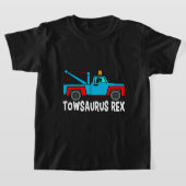 牽引トラックドライバーTRex恐竜の回復車Wr Tシャツ (レイダウン)