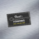 牽引トラック車の牽引サービス金属枠 マグネット名刺 (インサイチュ)