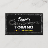 牽引トラック車の牽引サービス金属枠 名刺 (正面)