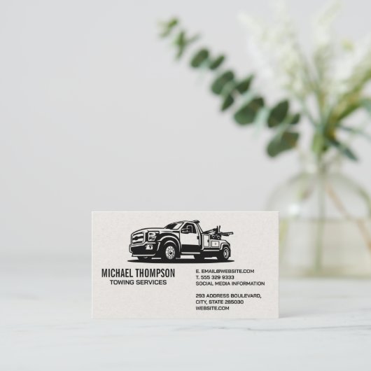牽引トラック車両のロゴ 名刺 (スタンド正面)