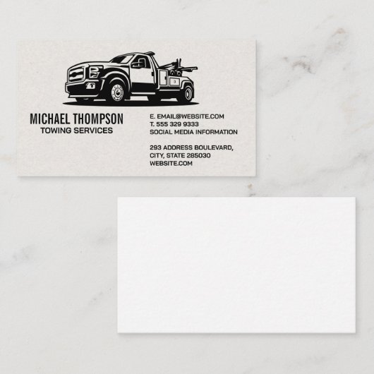 牽引トラック車両のロゴ 名刺 (正面/裏面)