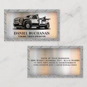 牽引トラック車両 |金属の背景 名刺 (正面/裏面)