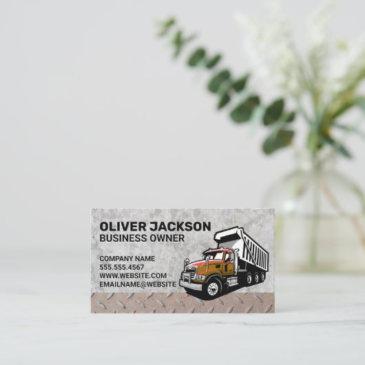 牽引トラック |コンクリート鋼 |トラックをダンプ 名刺 (スタンド正面)