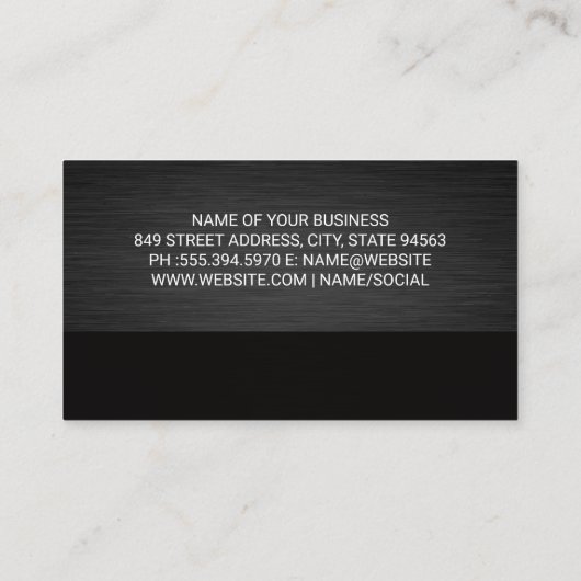 牽引トラック | ブラックメタル背景 名刺 (裏面)