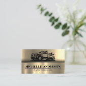 牽引トラック | メタリック背景 名刺 (スタンド正面)