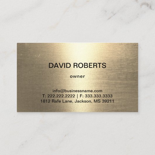 牽引会社金ゴールド牽引フックモダンブラック 名刺 (裏面)