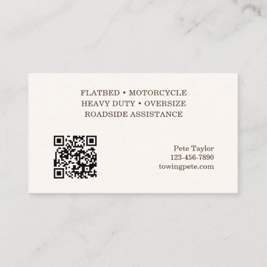 牽引牽引トラック 名刺 (裏面)