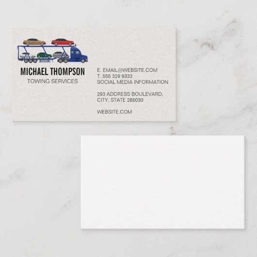 牽引車用アイコン名刺 名刺 (正面/裏面)