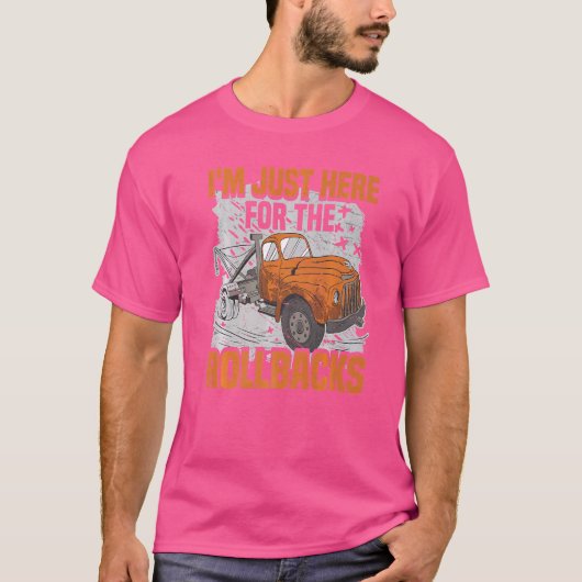 牽引車私はちょうどここにあります牽引車運転士プンW Tシャツ (正面)