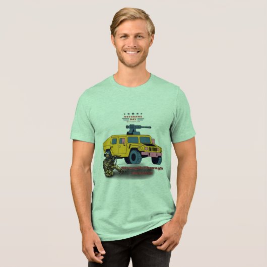 犠牲による強さ グリーン トライブレンドＴシャツ (正面全面)