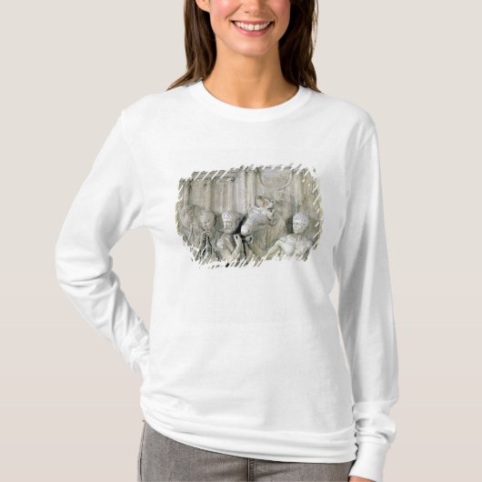 犠牲のための準備を描写するレリーフ、浮き彫り Tシャツ (正面)