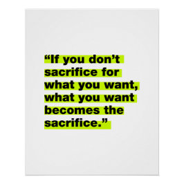 犠牲やる気を起こさせる引用文感動的ポスター ポスター