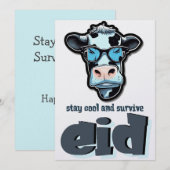 犠牲祭のユーモア画像 - 休暇モードのヤギ シーズンカード (正面/裏面)