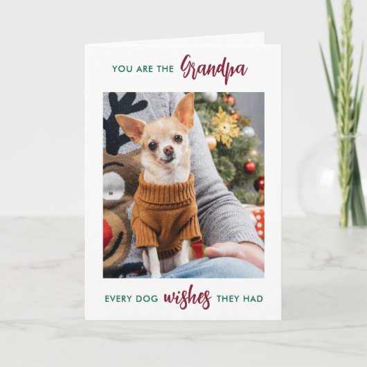 犬おじいちゃんカスタムクリスマスペットの写真 シーズンカード (正面)