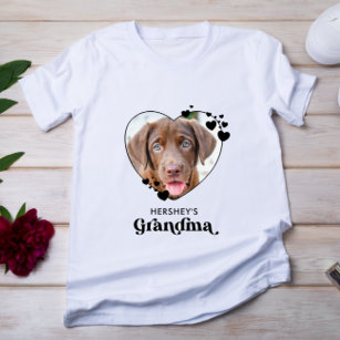 犬おばあちゃんパーソナライズされたハート犬の恋人ペットの写真 Tシャツ