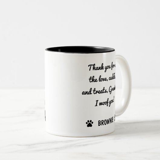 犬おばあちゃん最高の犬おばあちゃん私は私のおばあちゃんを愛している ツートーンマグカップ (正面右)