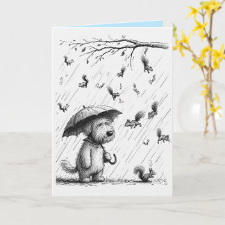 犬おもしろいからのリス誕生日カード カード