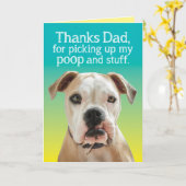 犬おもしろいからの父の日のカード カード (黄色い花)