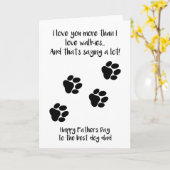 犬おもしろいからの父の日札 カード (黄色い花)