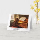 犬おもしろいとピアノのアニバーサリーカード カード (黄色い花)