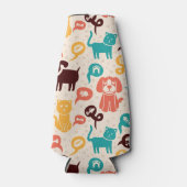 犬おもしろいと猫の柄 ボトルクーラー (正面)